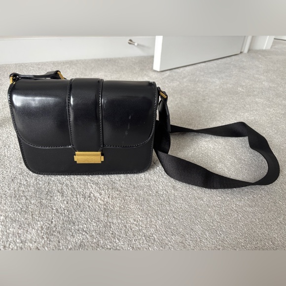 Mango Other - Mango Black Leather Crossbody Bag